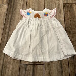 Toddler Smocked Dress with Colorful Embroidery